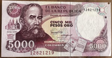 Billete 5000 pesos oro 1988 (Consecutivo)