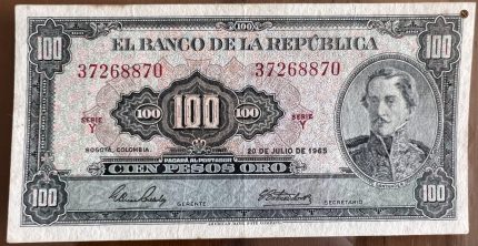 Billete 100 pesos oro 1965
