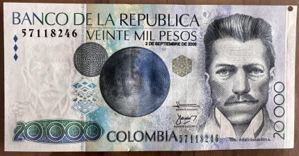 Billete 20000 pesos 2008