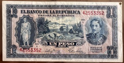 Billete 1 peso oro 1953