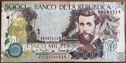 Billete 5000 pesos 1995 (Reposición)