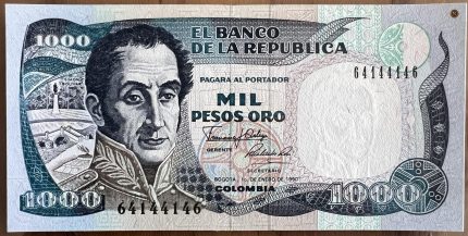 Billete 1000 pesos 1990 (Radar)