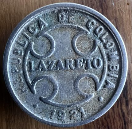 Moneda 2 centavos 1921 Lazareto sin RH