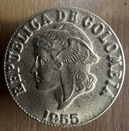 Moneda 2 centavos 1955 B