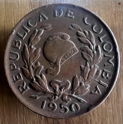 Moneda 2 centavos 1950 B (Giro a las 11)