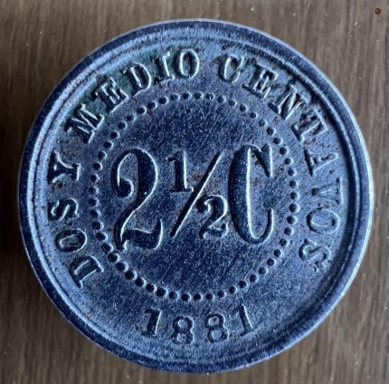 Moneda 2 1/2 centavos 1881