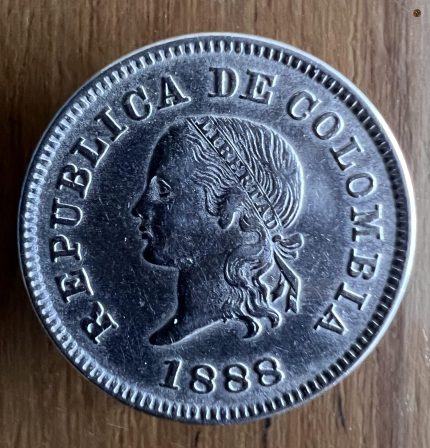 Moneda 5 centavos 1888