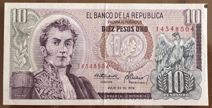 Billete 10 pesos oro 1976