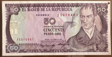Billete 50 pesos oro 1985 (Consecutivo)