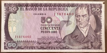 Billete 50 pesos oro 1985 (Consecutivo)