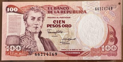 Billete 100 pesos oro 1987