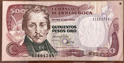 Billete 500 pesos oro 1993
